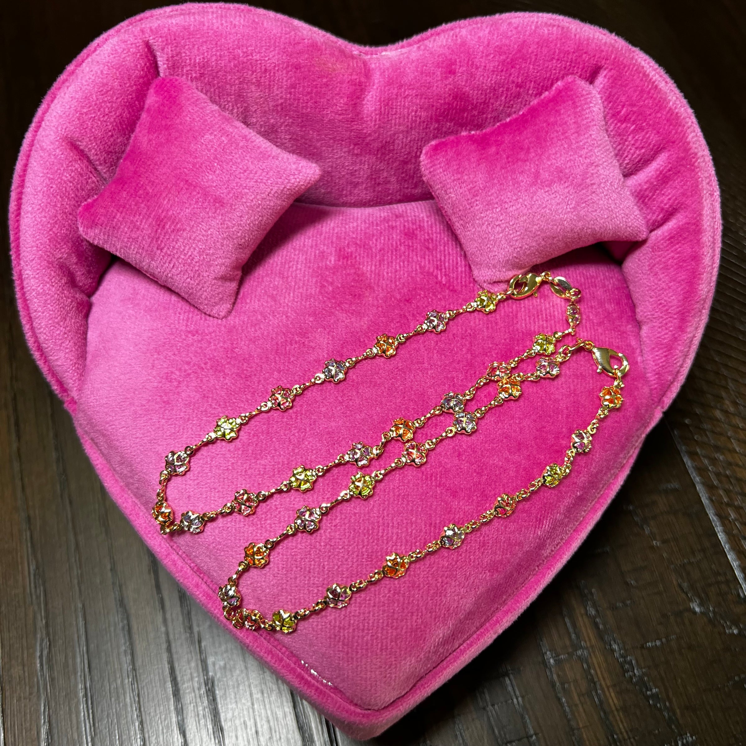 S Flower Heart Anklet