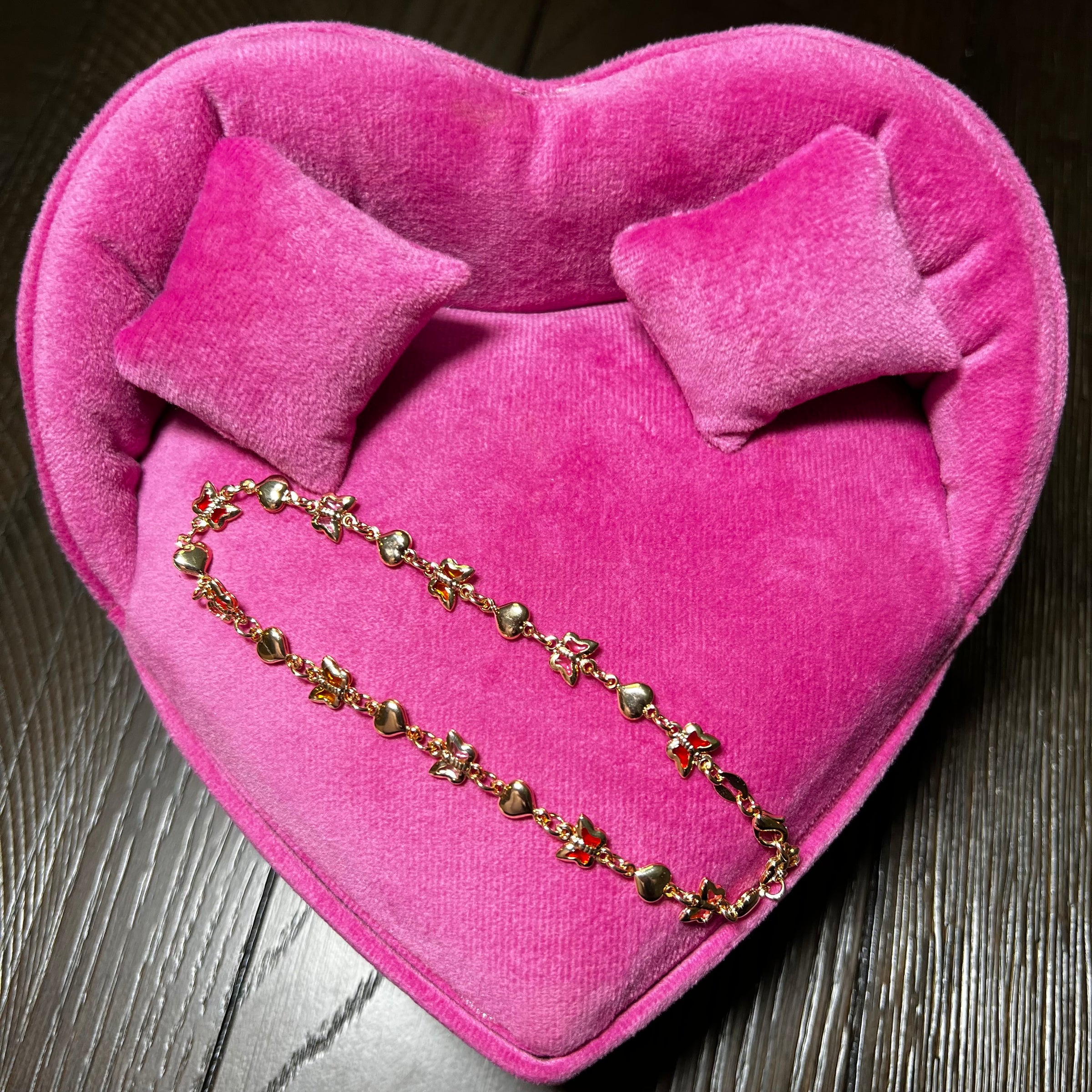 D Heart Butterfly Anklet