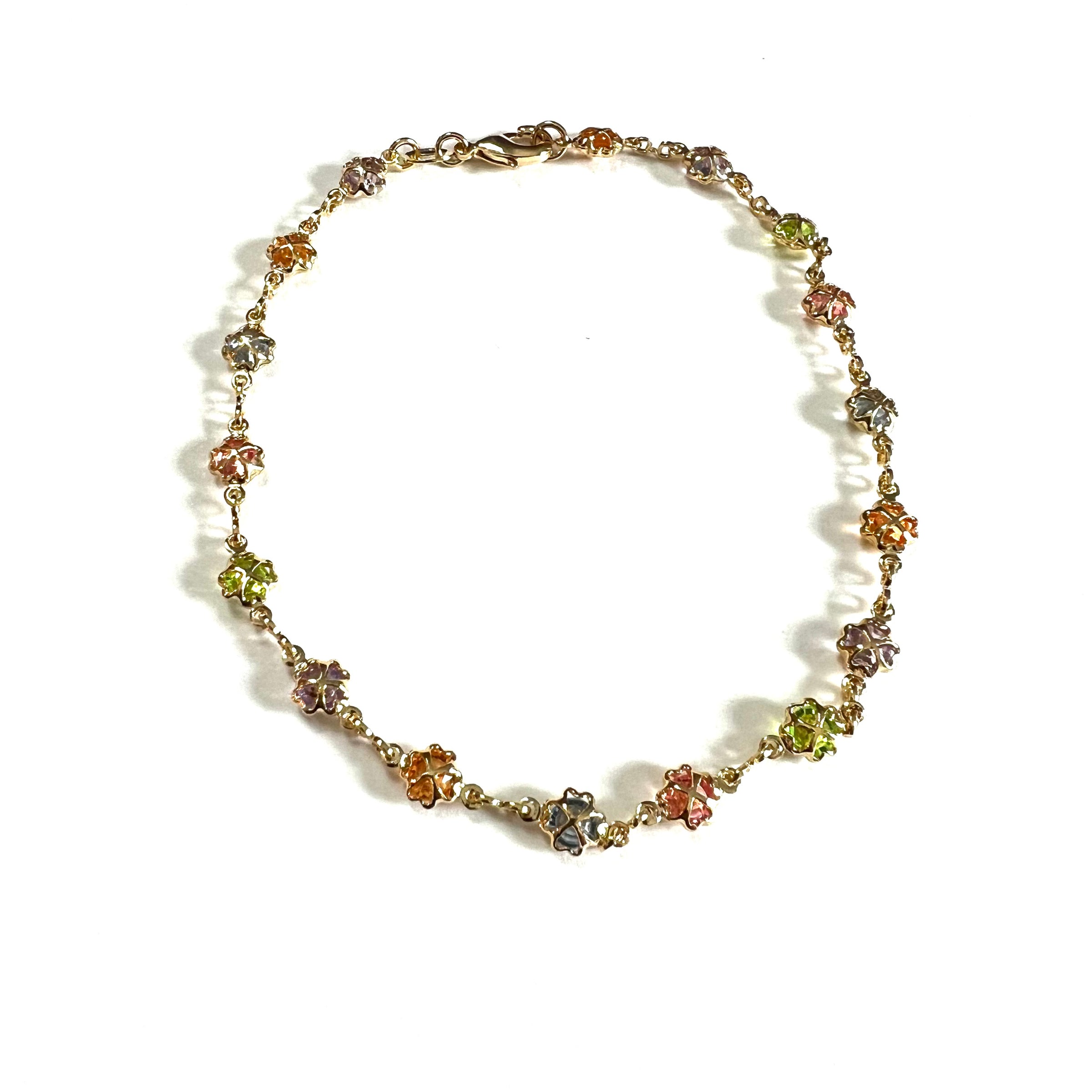 S Flower Heart Anklet