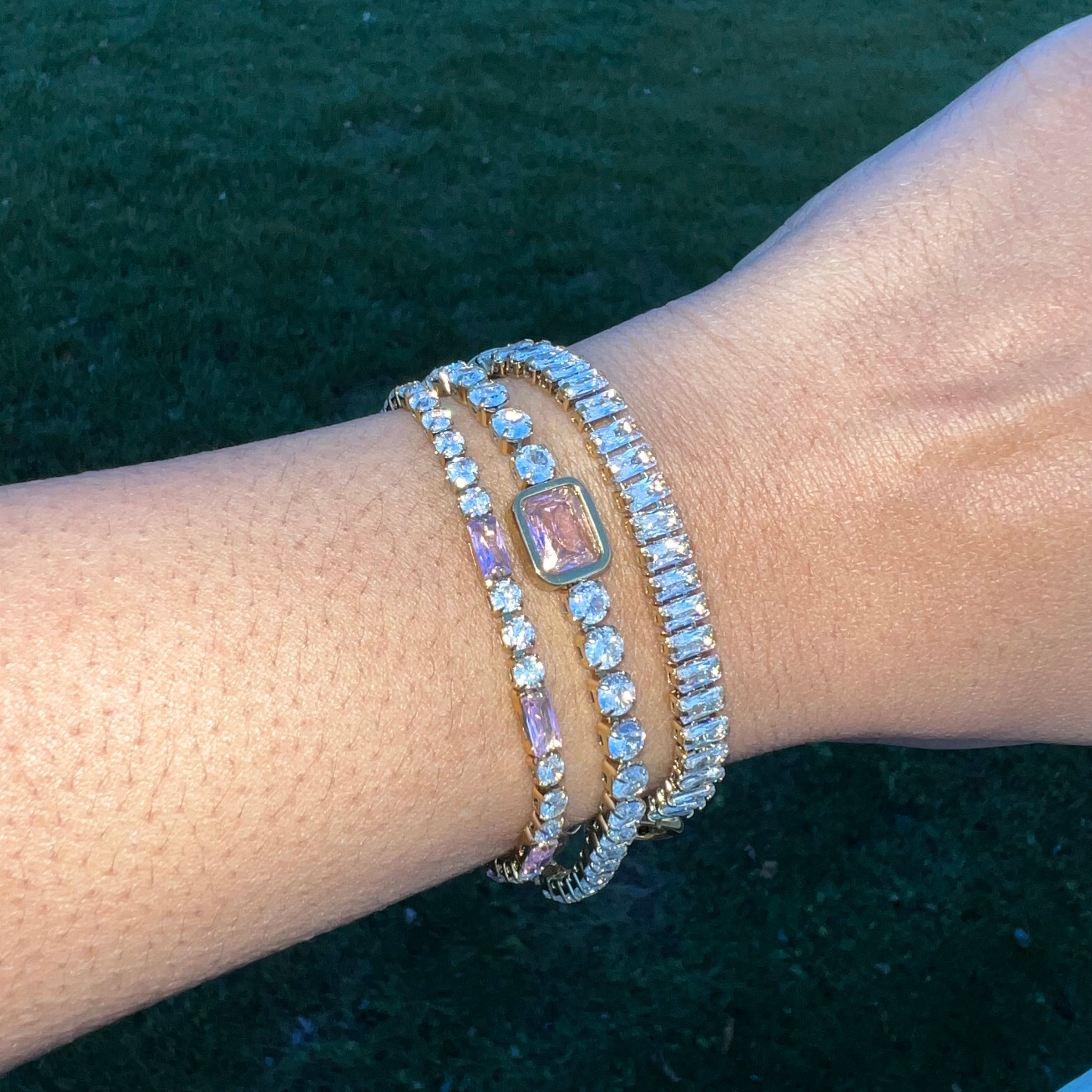 Aly Pink Tennis Bracelet