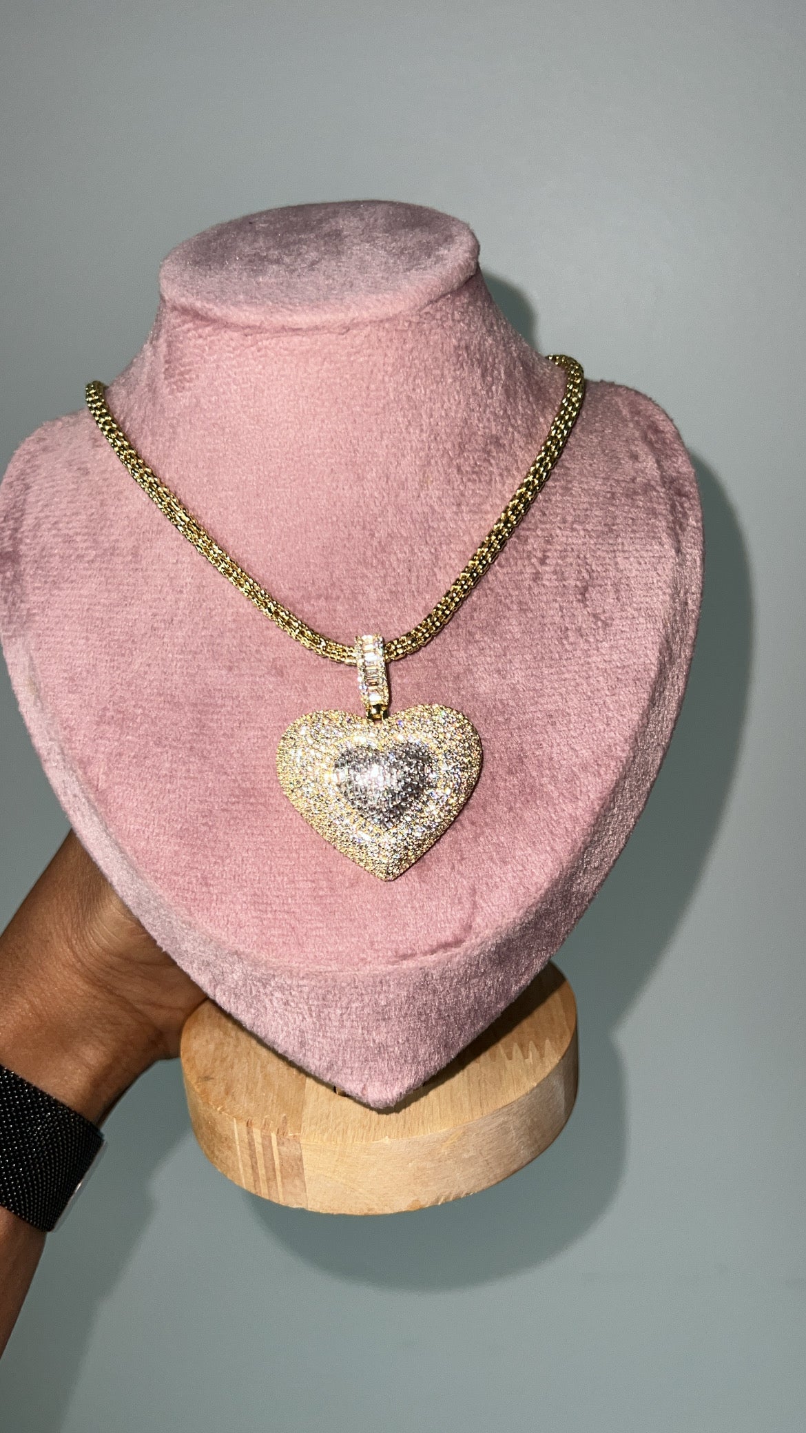 Two Tone Heart Necklace