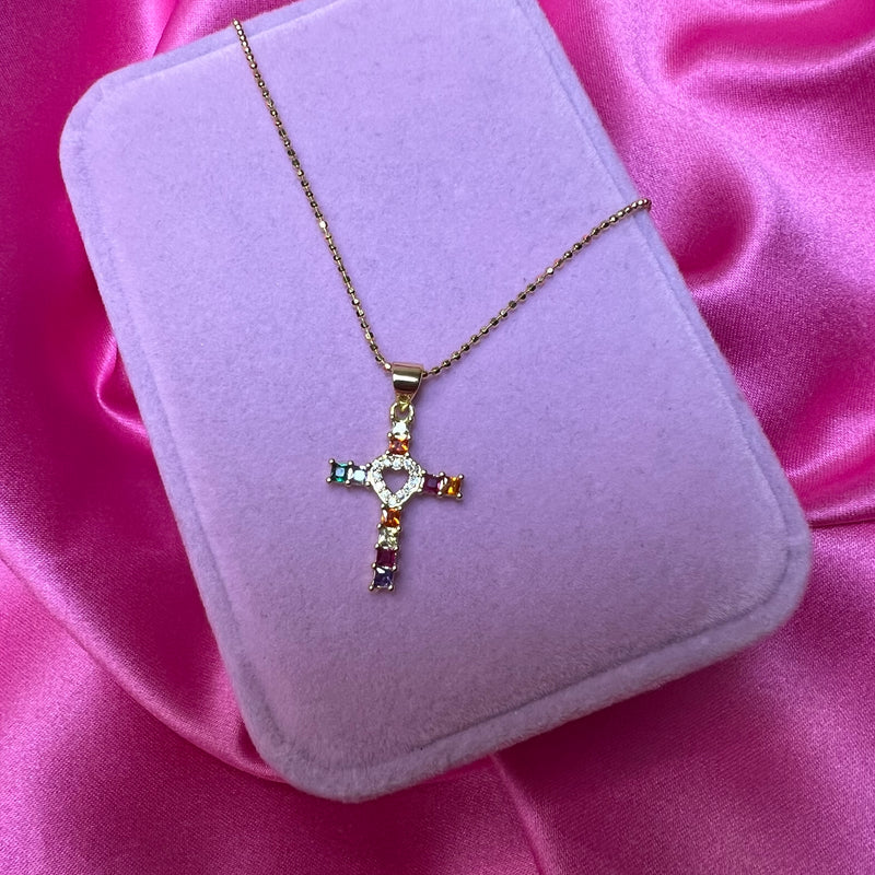 Colorful Cross Necklace