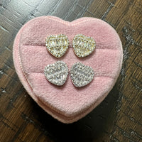 Flat Heart Stud Earrings