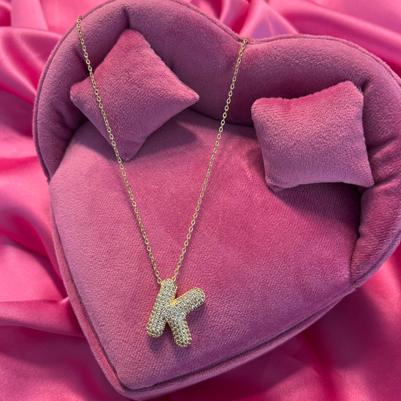 Chubby Bubble Initial Necklace