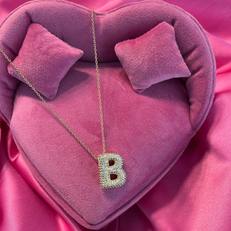 Chubby Bubble Initial Necklace