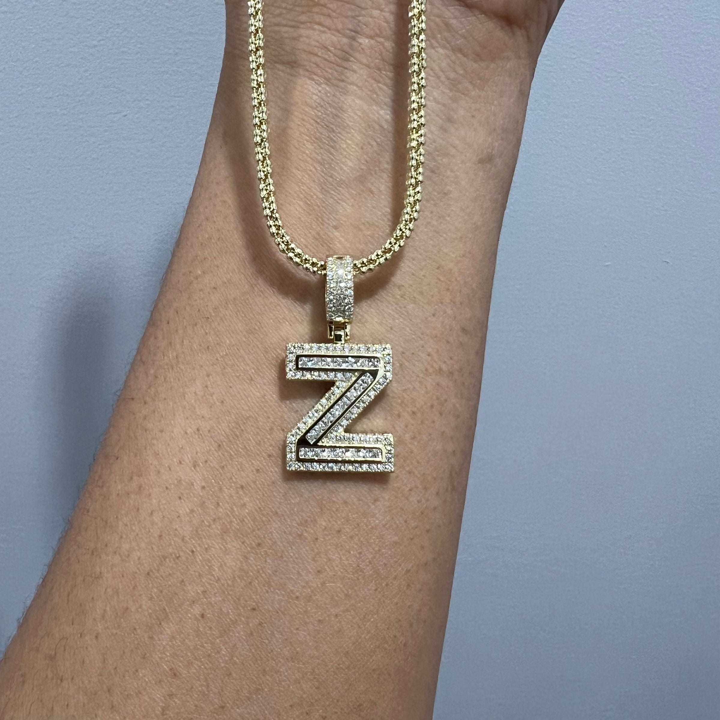 Shine Ice Cut Initial Necklace