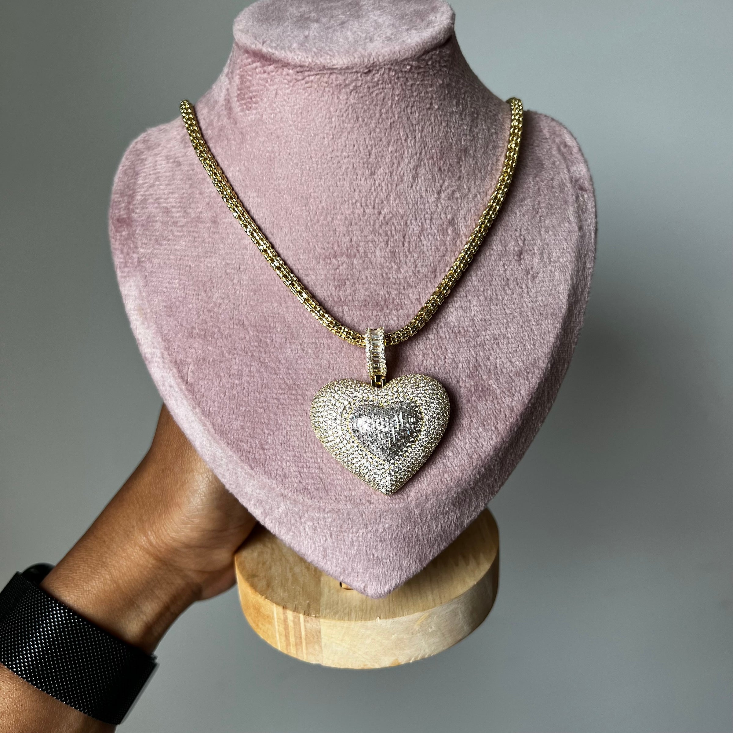 Two Tone Heart Necklace