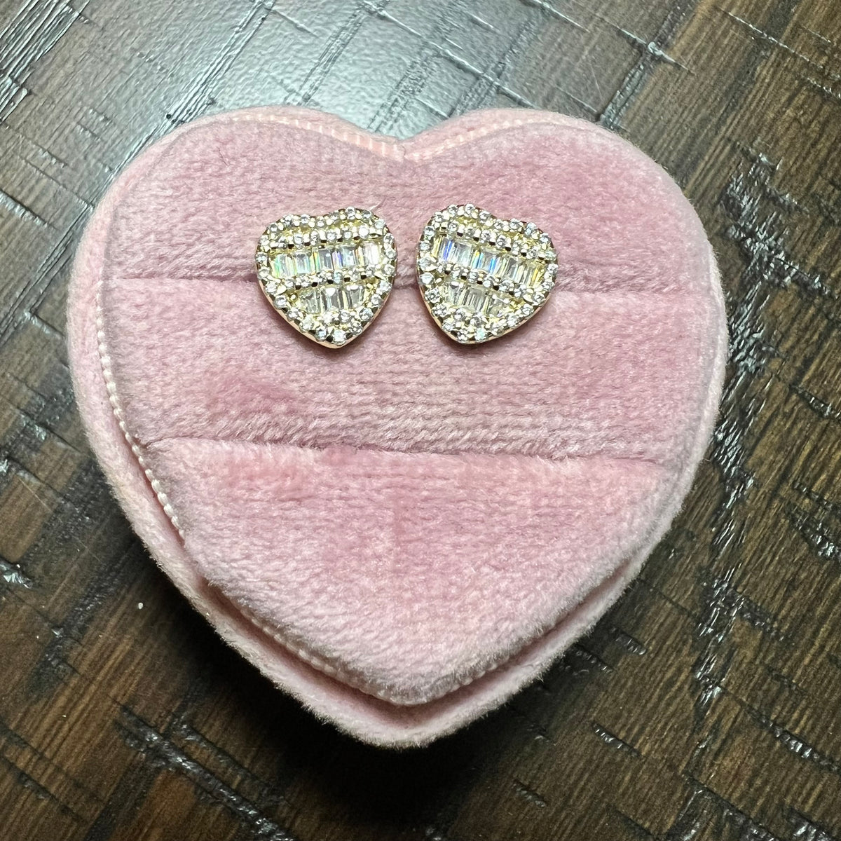 Flat Heart Stud Earrings