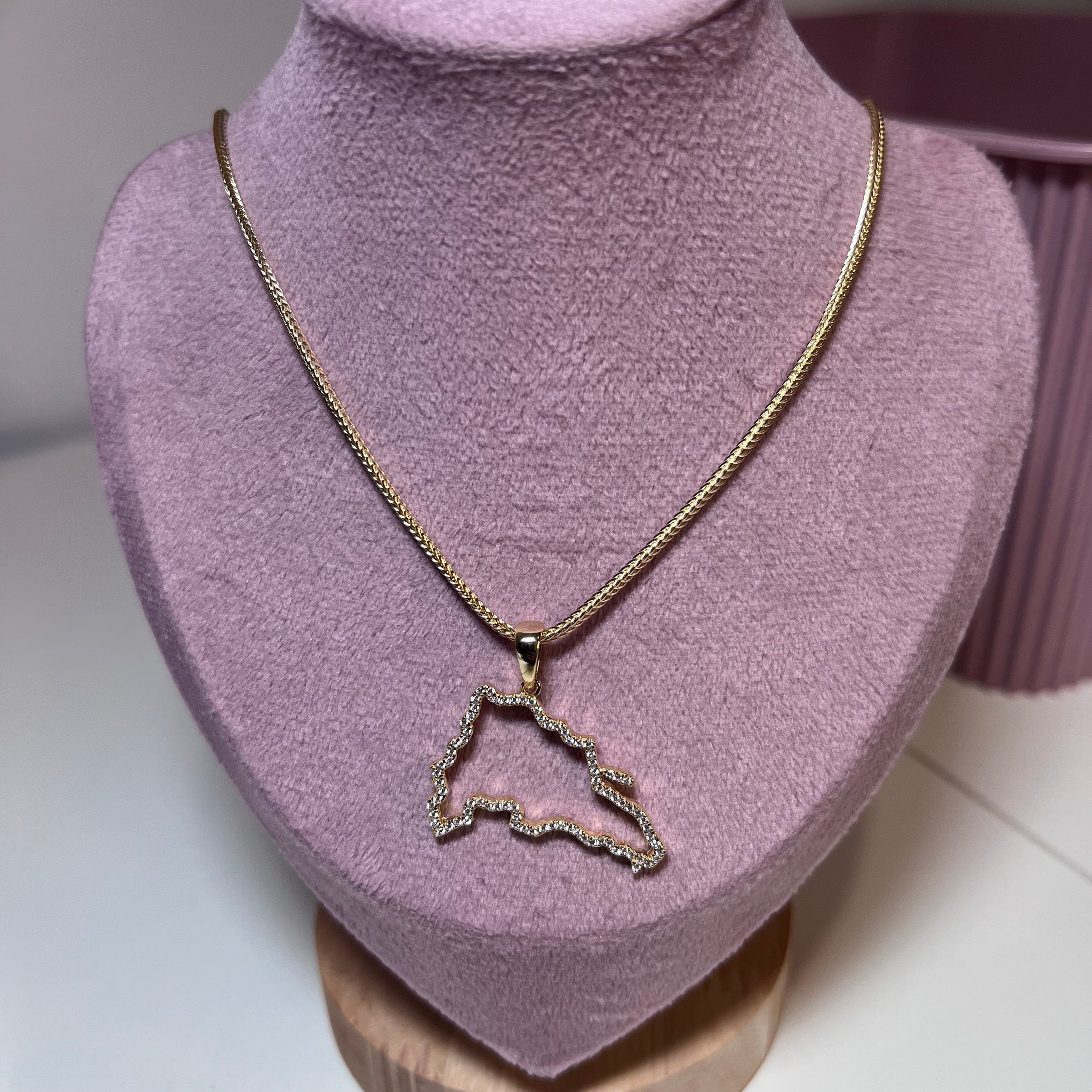 Dominican Republic Map Necklace