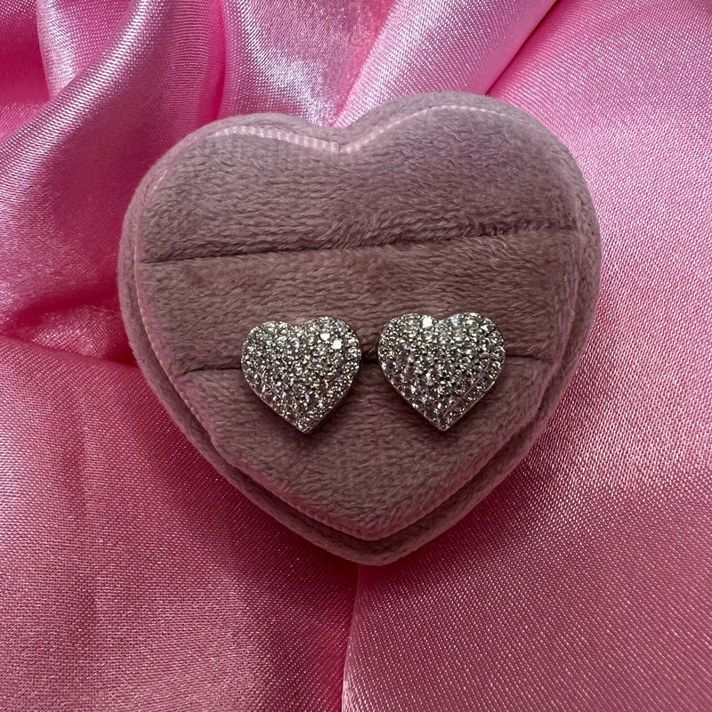 Puffed Heart Stud Earrings