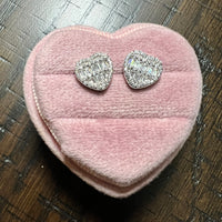 Flat Heart Stud Earrings