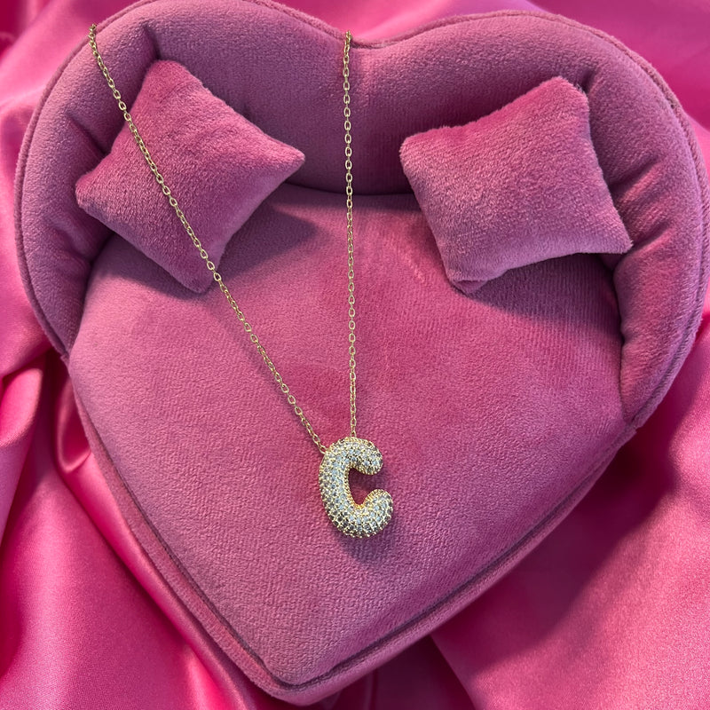 Chubby Bubble Initial Necklace