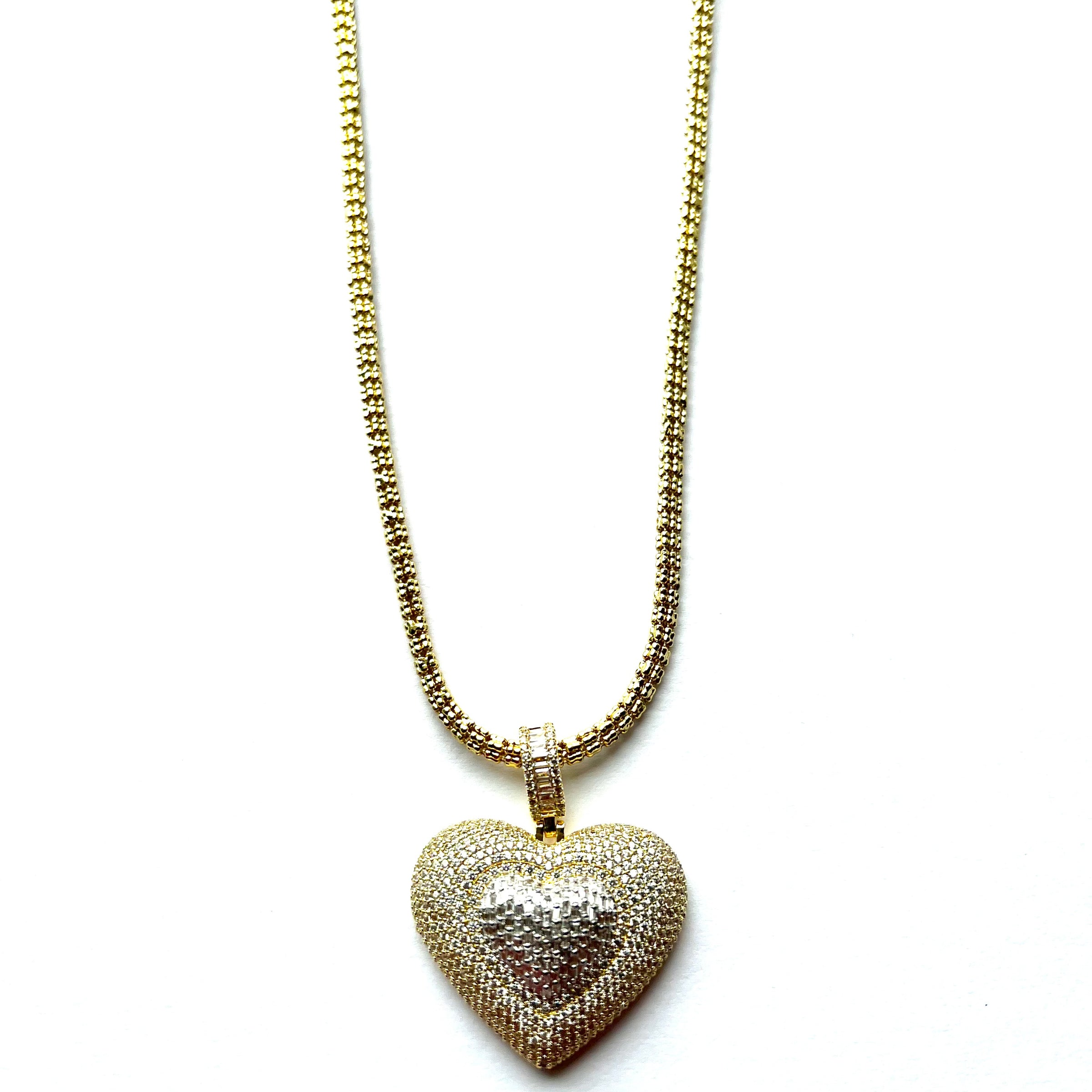 Two Tone Heart Necklace