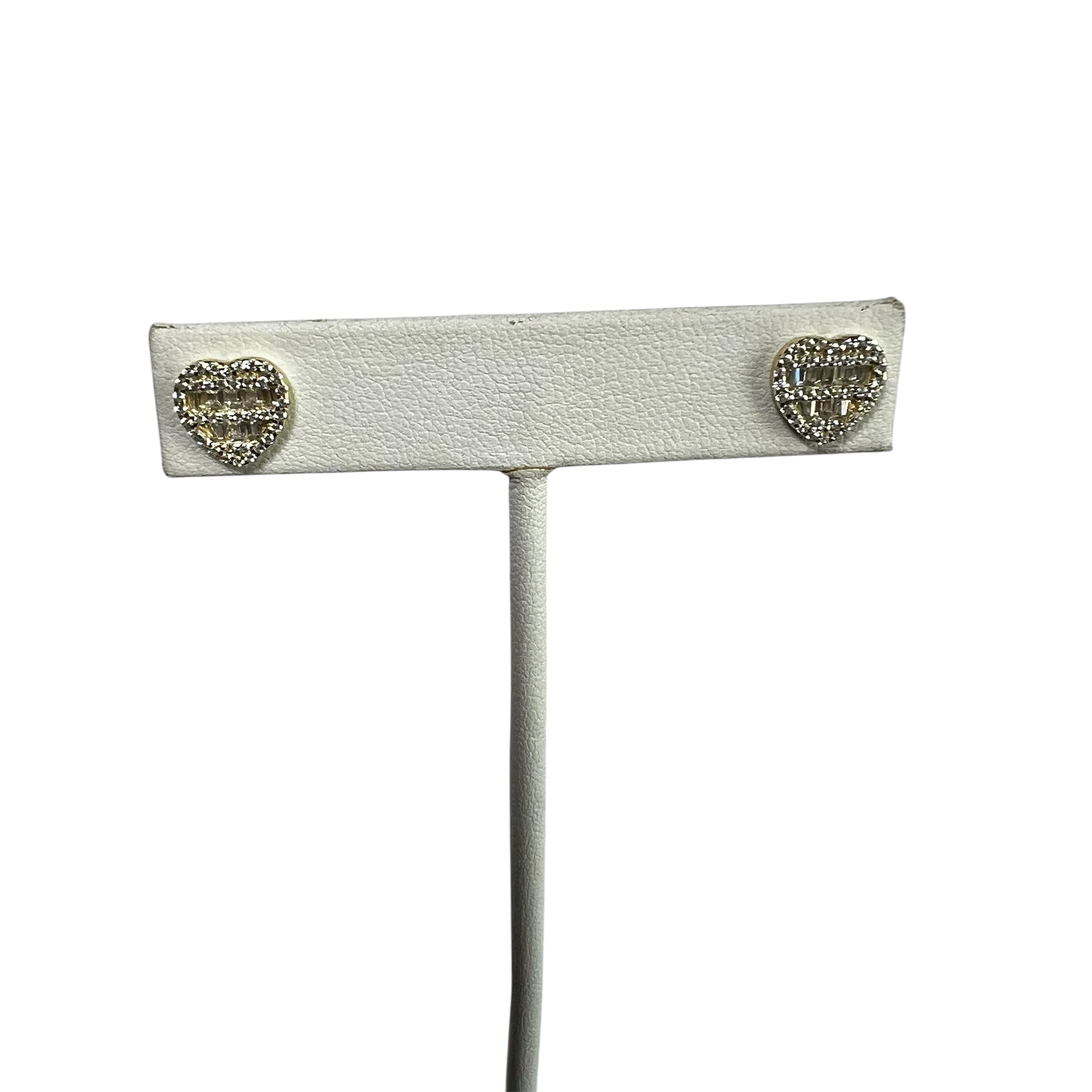 Flat Heart Stud Earrings