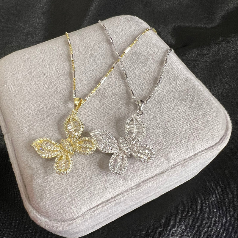 Baguette Butterfly Necklace