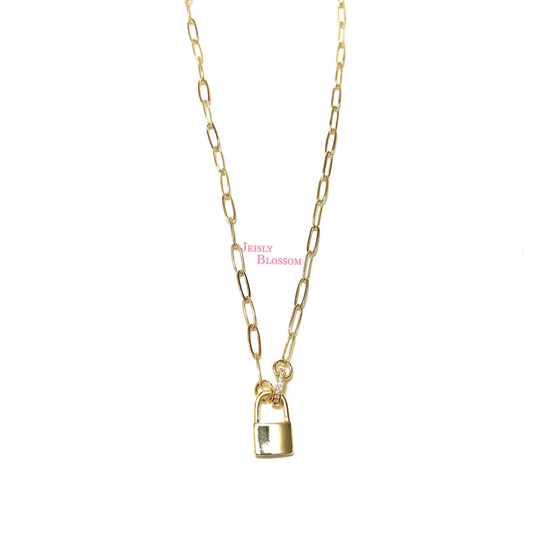 Lock Paperclic Necklace