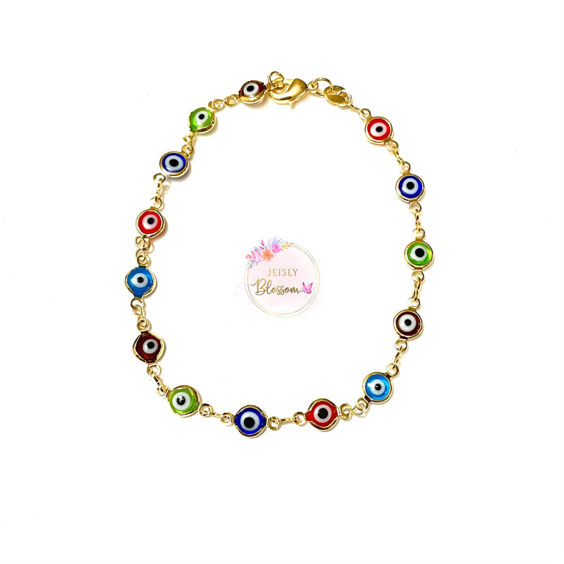 Multicolor Evil Eye Anklet