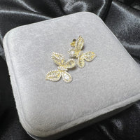 Baguette Butterfly Stud